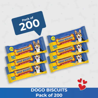 MONGREL HEALTHCARE Dogo Biscuits Small Pack of 200 | Multigrain Biscuits Made with Oats, Milk Solids & Multivitamins